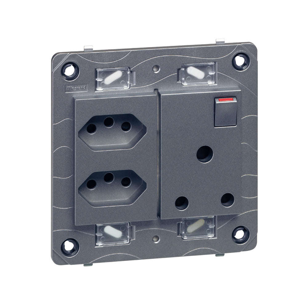 Legrand Arteor RSA 2 Slimline Monoblock Socket Module 4 x 4