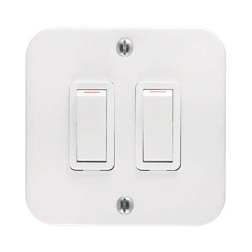 Crabtree Industrial 2 Lever 1-Way Switch in Surface Box 4 x 4