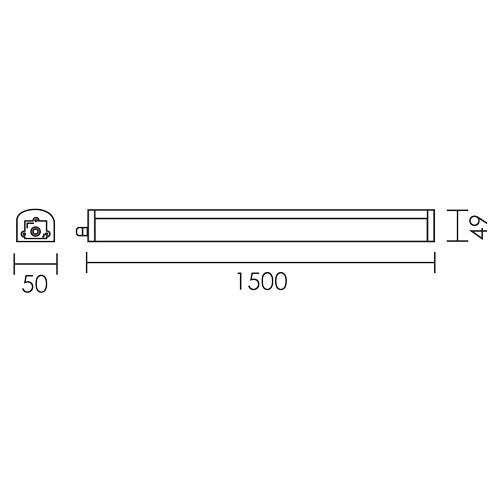 Spazio Riga Triproof LED Batten 56W 7200lm 3000K 5ft