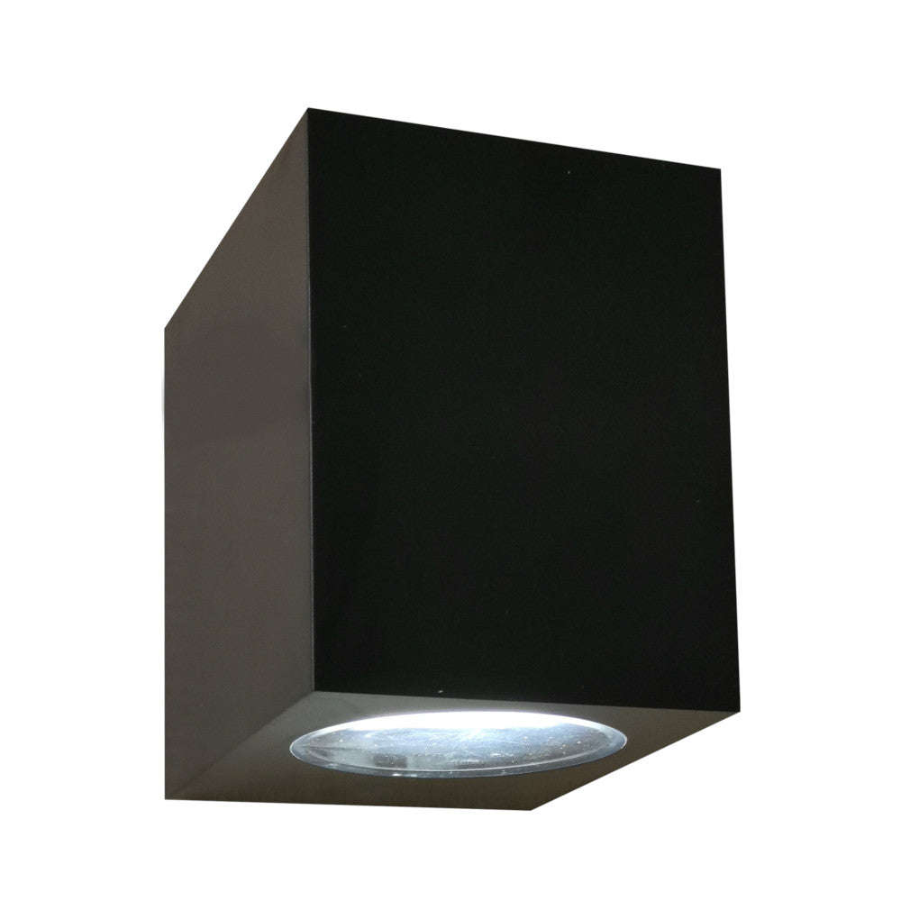 K. Light Coastal Square Down Facing Wall Light - Black