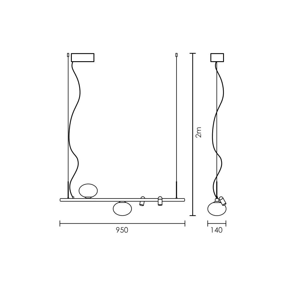 Spazio Asta Linear Pendant 3000K - Black