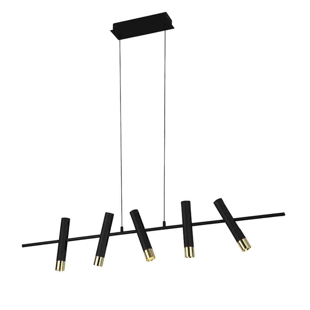 Spazio 5 Light LED Pendant 15W 1500lm 3000K - Black