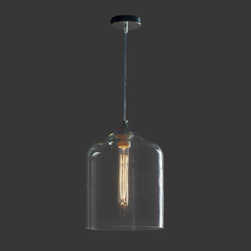 K. Light Bell Jar Glass Pendant - Clear