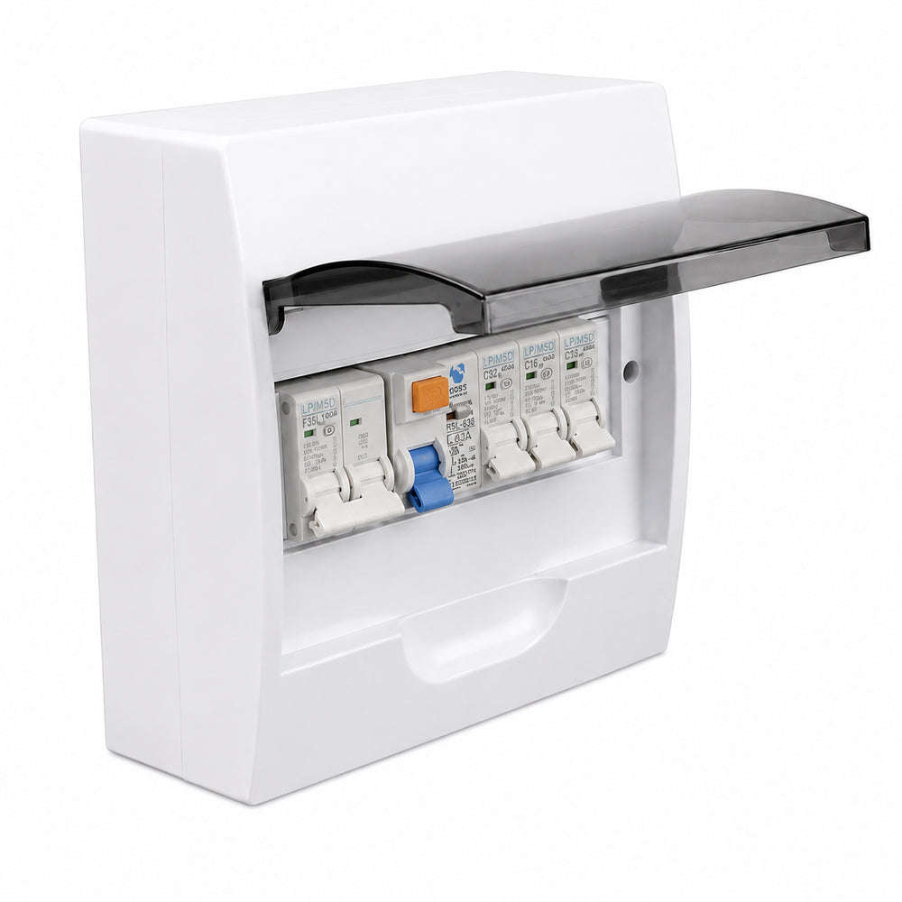 Tradeprice 12-Way DIN Surface Mount PVC Distribution Board + MCB Kit