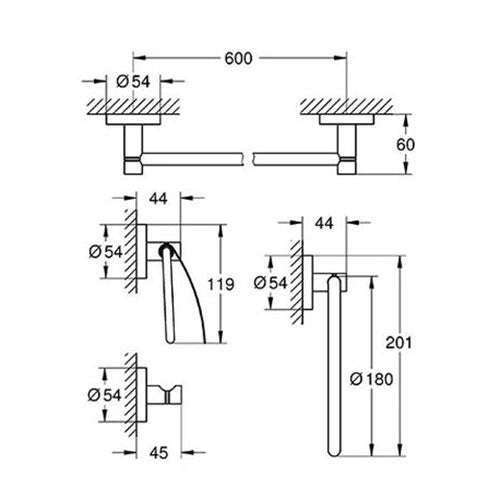 GROHE Essentials Master Bathroom Accessory Set (4-In-1)