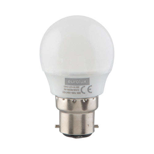 Eurolux LED Golf Ball Bulb B22 3W 210lm 3000K - Opal