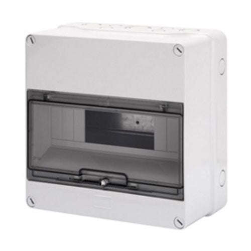 Gewiss Grey Surface Distribution Board Clear Door 1x12m
