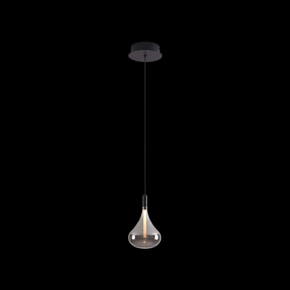 K. Light Cape Grape Glass LED Pendant - Smoke