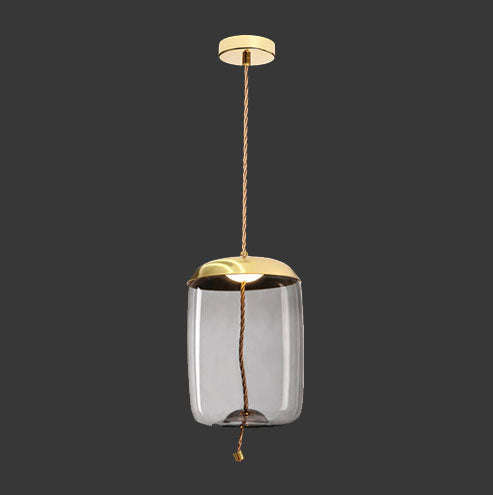 K. Light Bee Hive Glass & Rope LED Pendant 3000K - Smoke / Gold