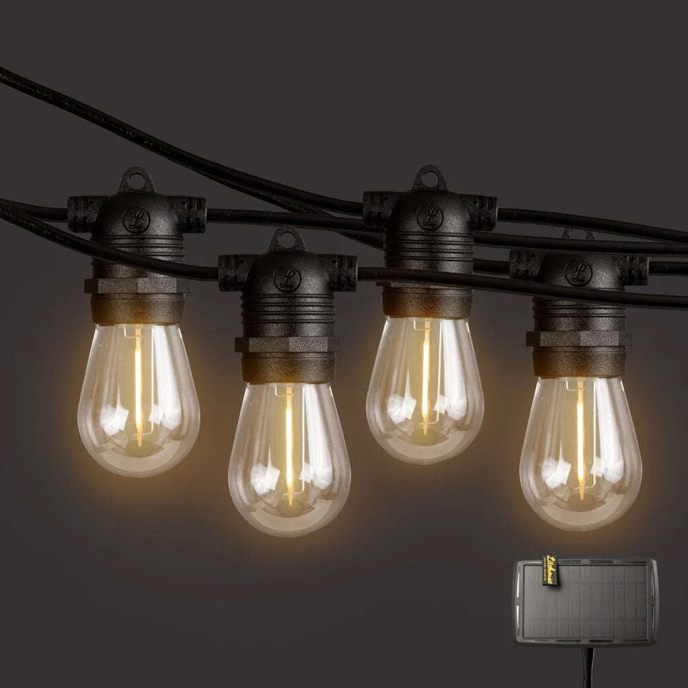 Litehouse Solar Traditional LED Bulb Festoon String Lights 2700K