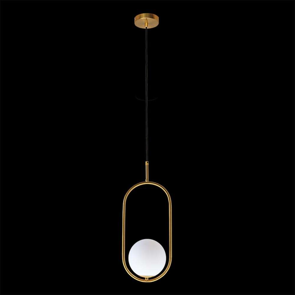 K. Light Oval Glass Pendant - Gold