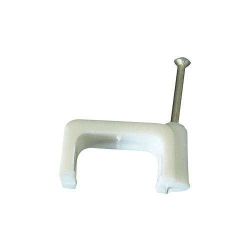 Cable Clips Flat 5 to 18.5mm - White (100)
