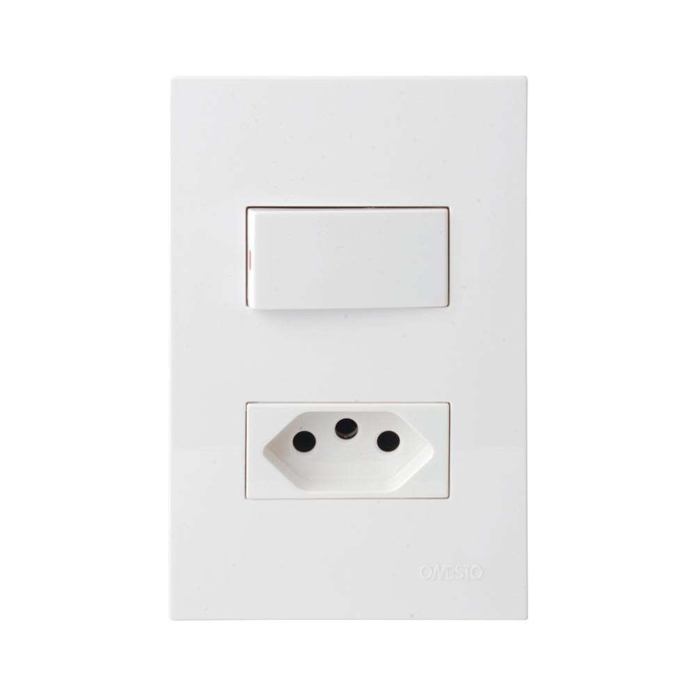 Onesto Matrix Slimline Wall Socket 2 Way Switch 4x2