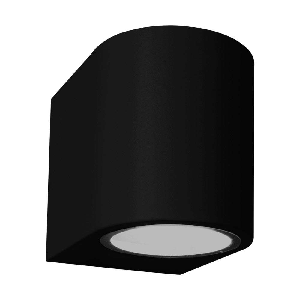 K. Light Coastal Round Down Facing Wall Light - Black