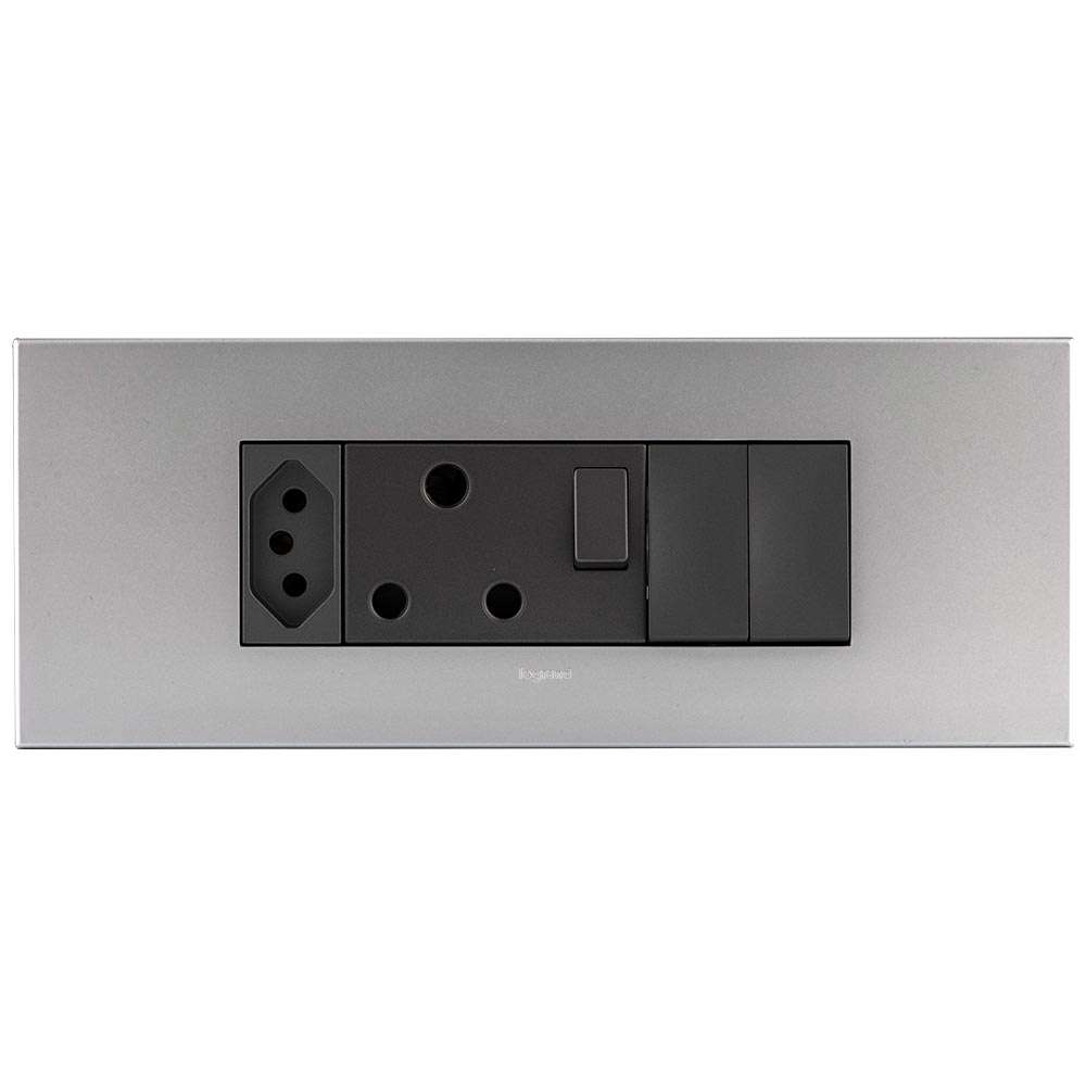 Legrand Arteor 6-Module Power Cluster V-Slim + RSA Socket + 2x Switches