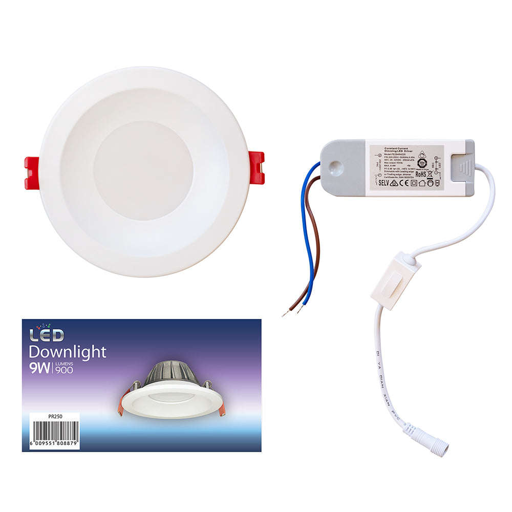Eurolux LED Triac Recessed Downlight 9W 900lm 3CCT 114mm - Ivory White