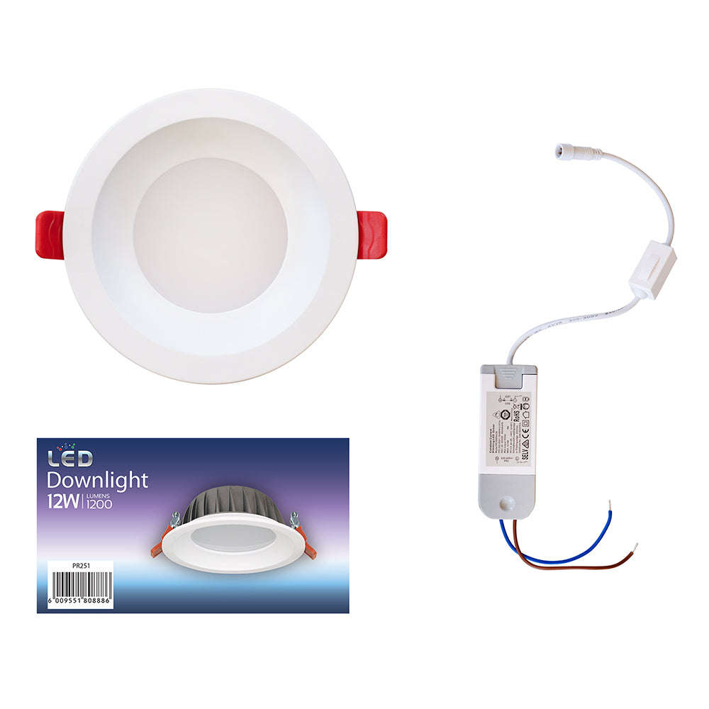 Eurolux LED Triac Recessed Downlight 12W 1200lm 3CCT 136mm - Ivory White