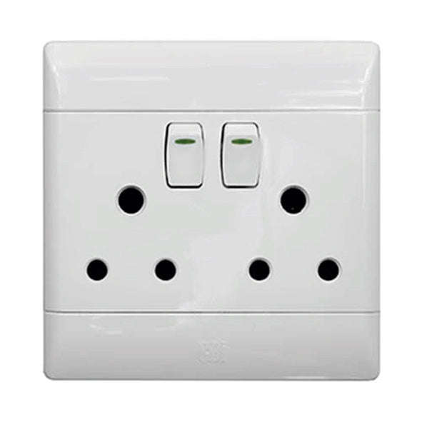 CBi PVC Double Switched Socket 4x4 - White