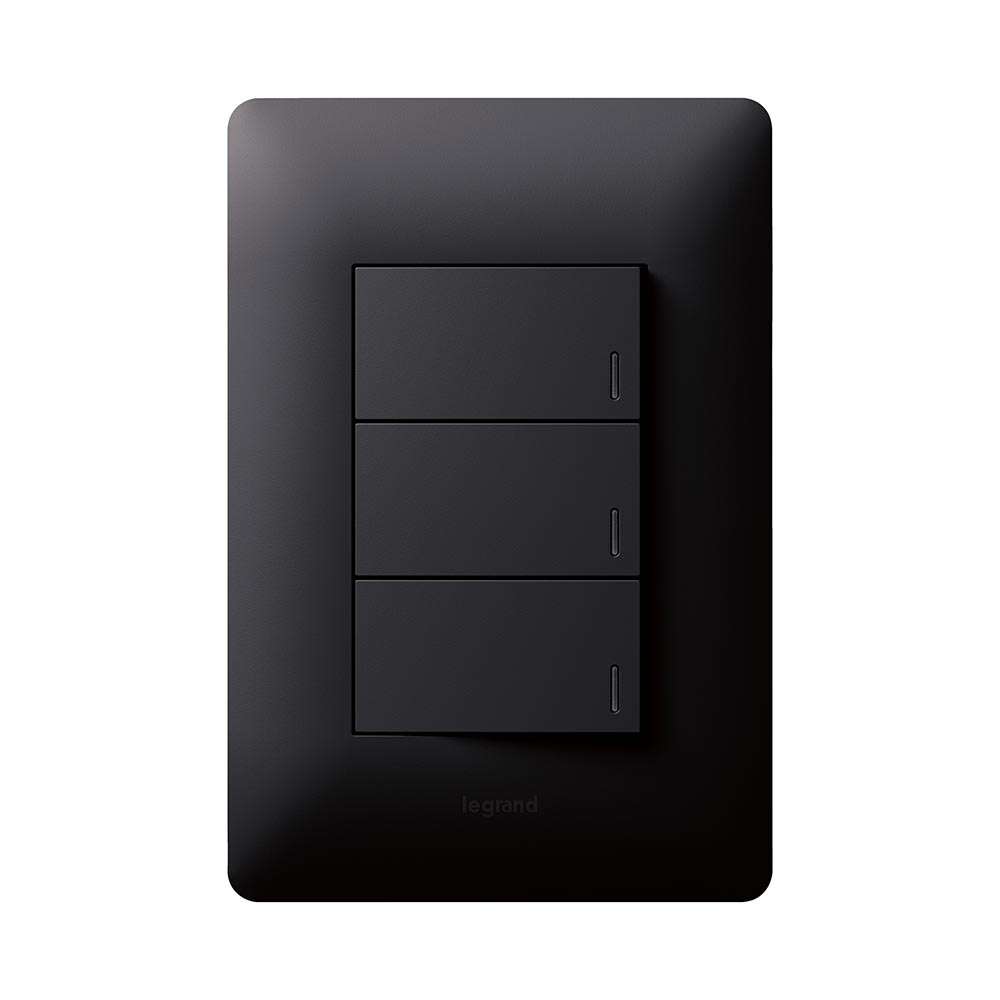 Legrand Ysalis 3 Lever Switch with Dimmer 4 x 2