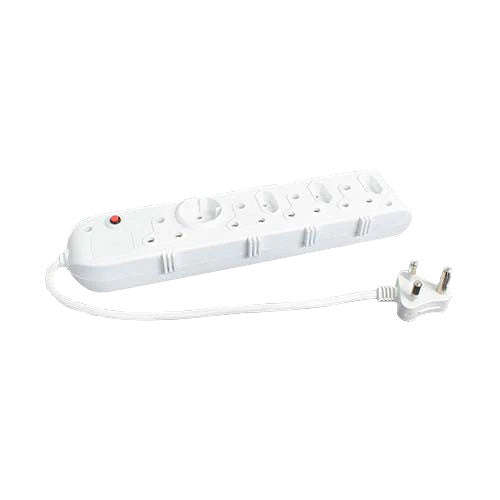 Selectrix Unswitched Multiplug 4 RSA 3 Slimline Schuko - White