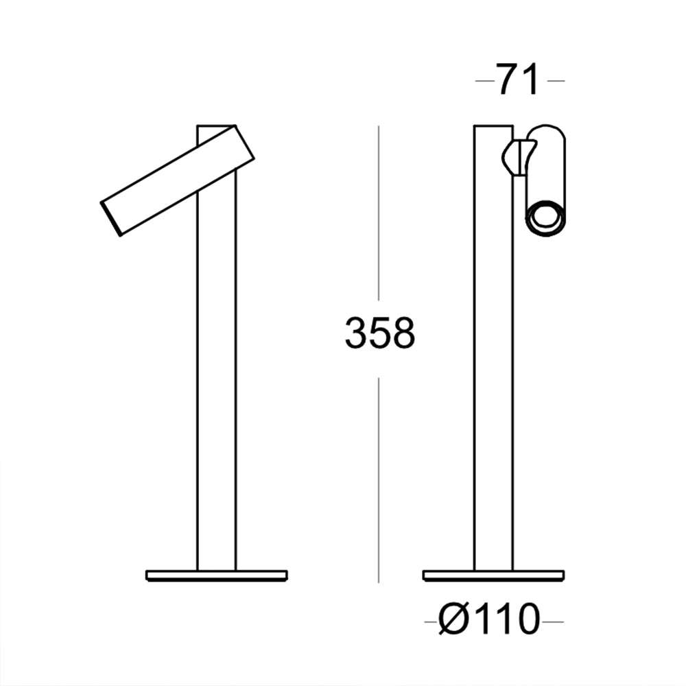 Spazio Zoom Rechargeable LED Table Lamp 2.2W 140lm 3000K