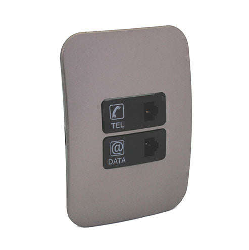 VETi 1 Telephone & Network Combo Socket 4 x 2 - Black Module