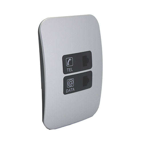 VETi 1 Telephone & Network Combo Socket 4 x 2 - Black Module