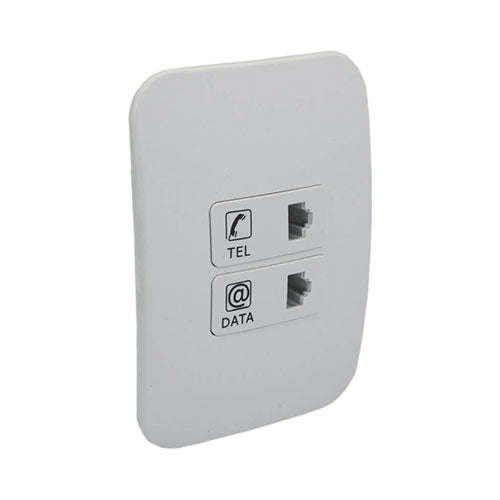 VETi 1 Telephone & Network Combo Socket 4x2 - White Module