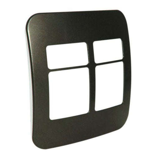 VETi 1 2 Horizontal & 2 Wide Module Cover Plate 4x4 - Black Trim