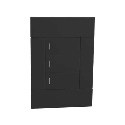 VETi 2 3 Lever 1-Way Light Switch - Charcoal