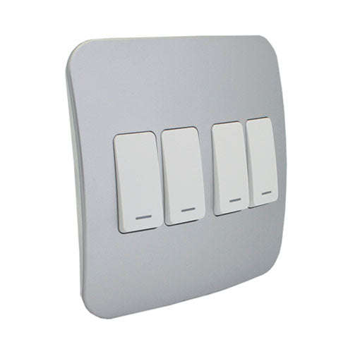 VETi 1 4 Lever 1-Way Light Switch 4x4 - White Modules
