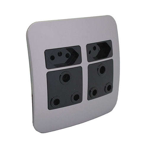 VETi 1 Double Combo Socket 4x4 - Black Modules