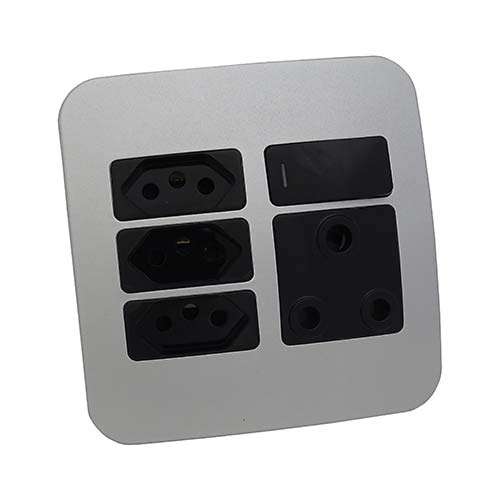 VETi 1 Slimline Combo Socket 4x4 - Black Modules