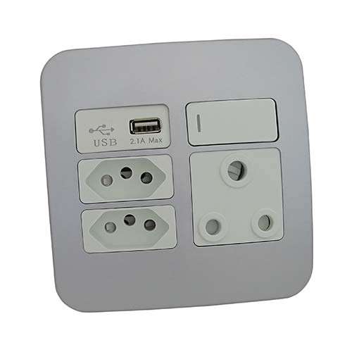 VETi 1 RSA USB Combo Socket 4x4 - White Modules