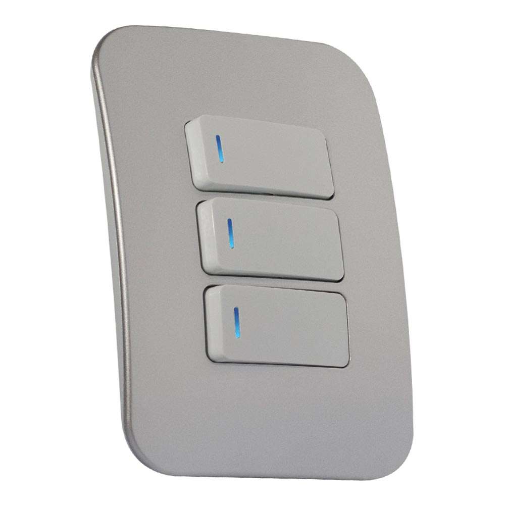 VETi 1 3 Lever 1-Way Light Switch with Locator 4x2 - White Modules