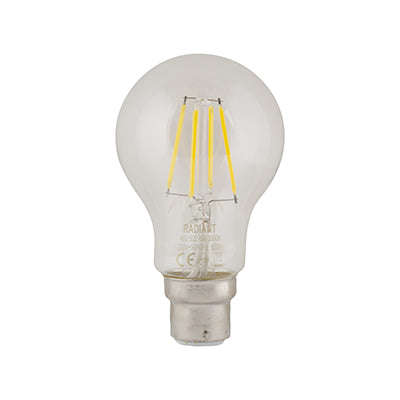 LED Bulb A60 Clear B22 6W 3000K