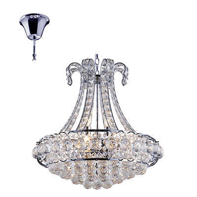 Radiant 12 Light Crystal Pendant 40W - Chrome