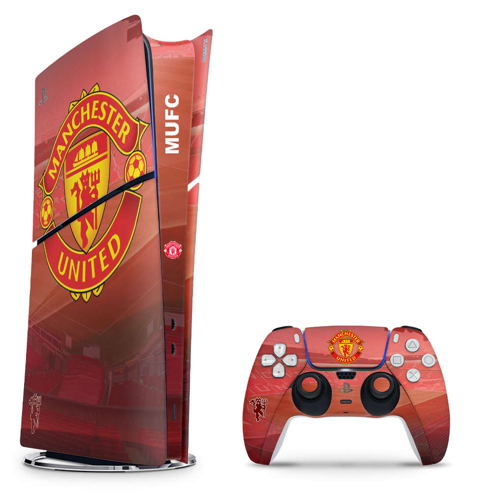 SkinNit Decal Sticker Skin For PS5 Slim Digital : Manchester United