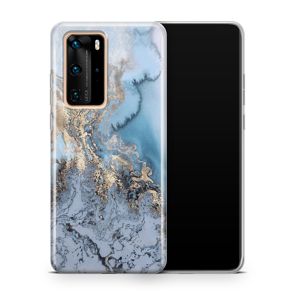 SkinNit Decal Sticker Skin Huawei P40 Pro Marble Arctic Blue (Decal Skin)