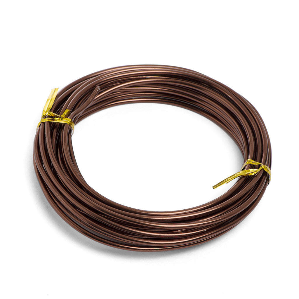 Brown anodized aluminium styling wire, 3mm. - 500gm