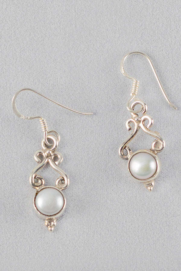 Fresh Water Pearl Earrings - 925 Sterling Silver Hanging Earrings