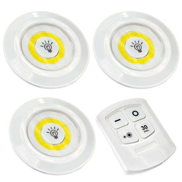 LED Light with Remote-Set of 3