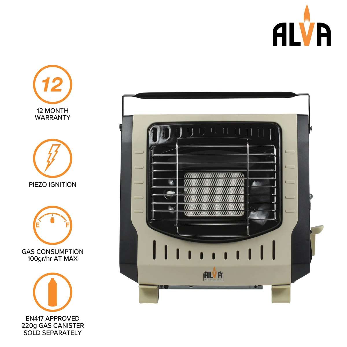 Alva Outdoor Butane Canister Mini Heater Beige