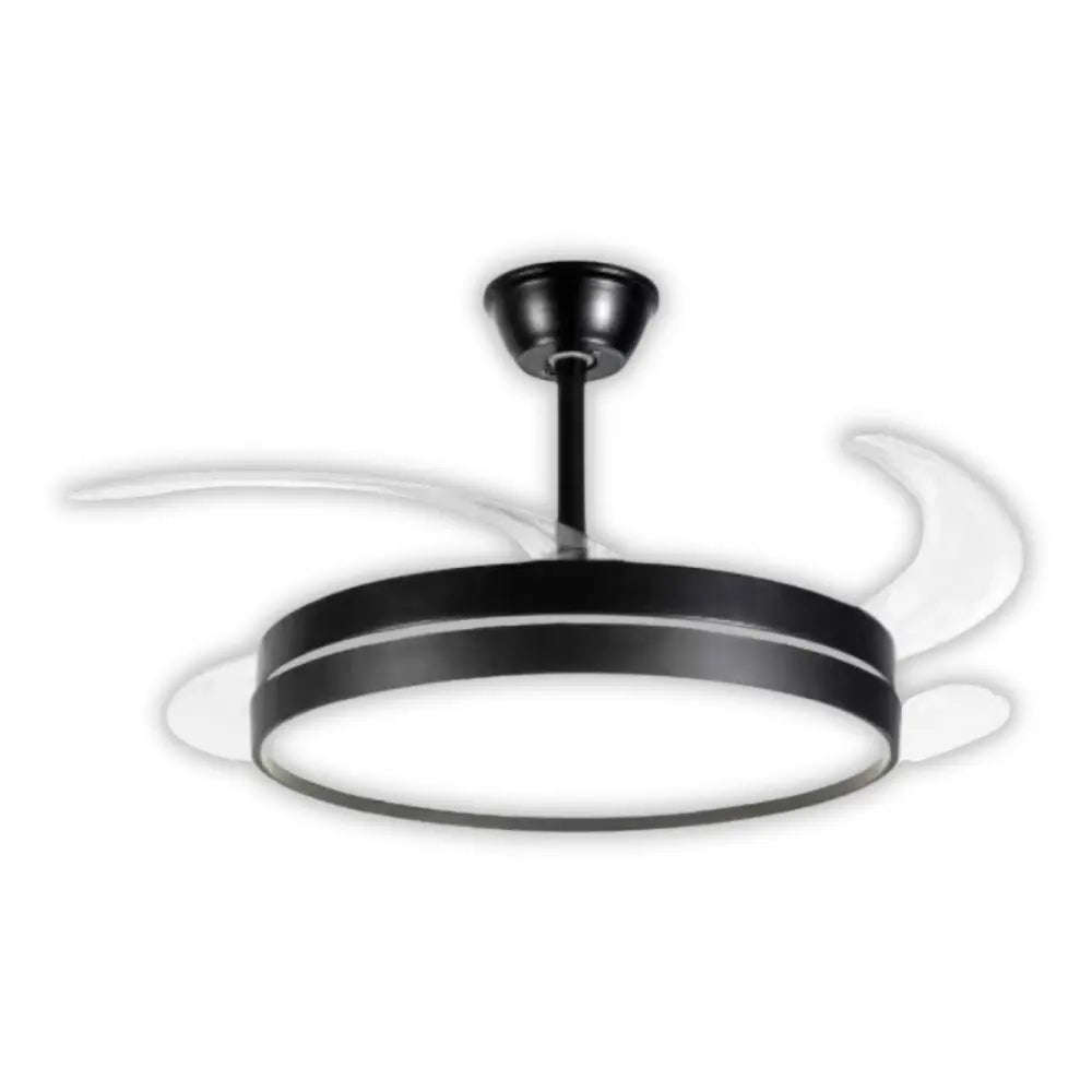 WHL&E F1-03 Black Retractable Fan Light