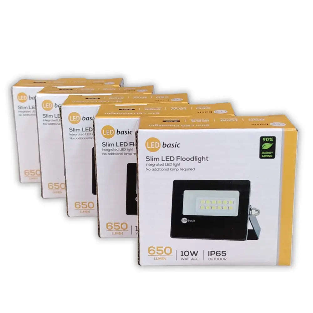 LED Basic 10W Floodlight-5 Pack Combo