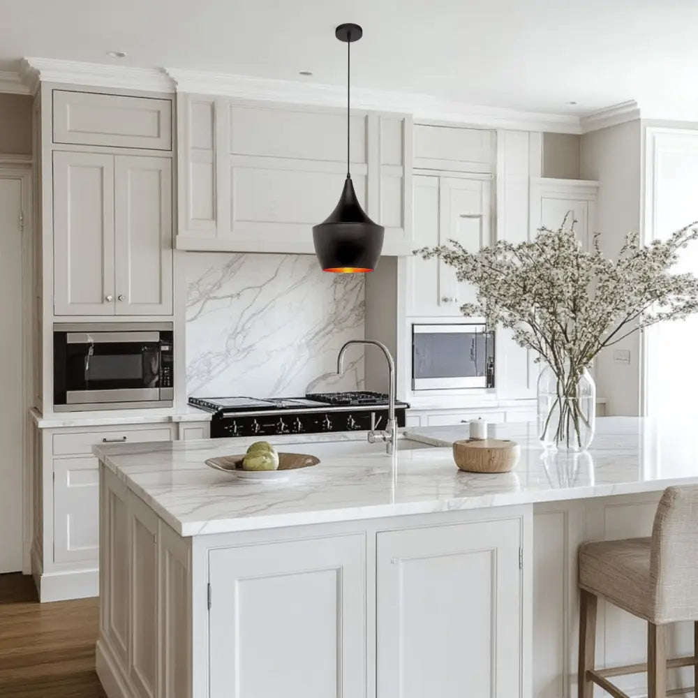 WHL&E 7712/B Black With Gold Dining Lamp