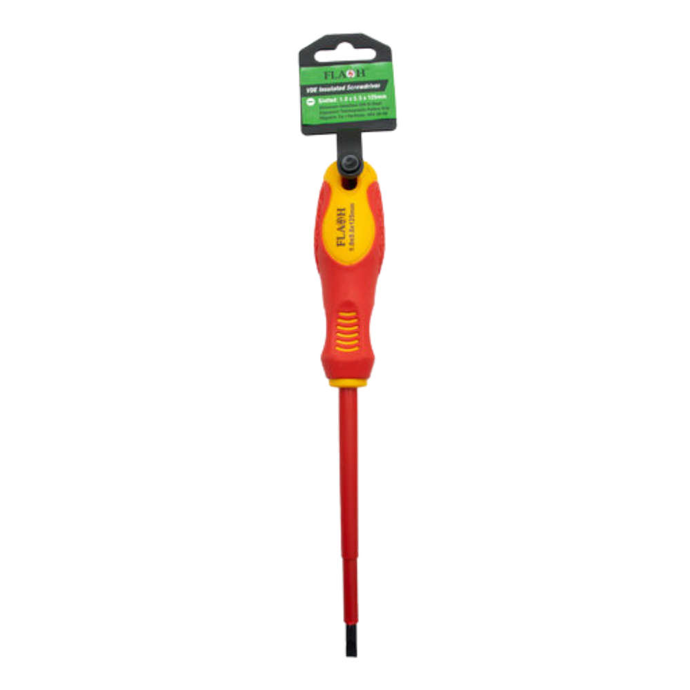 Flash VDE Insulated Flat Slotted 1.0x5.5x125mm Screwdriver