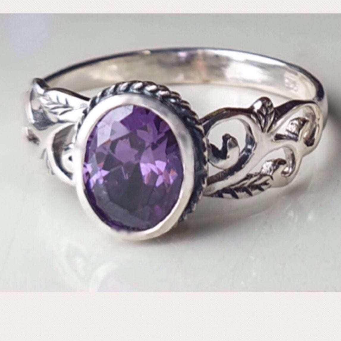 Silver Ring Tatum Amethyst CZ - Q