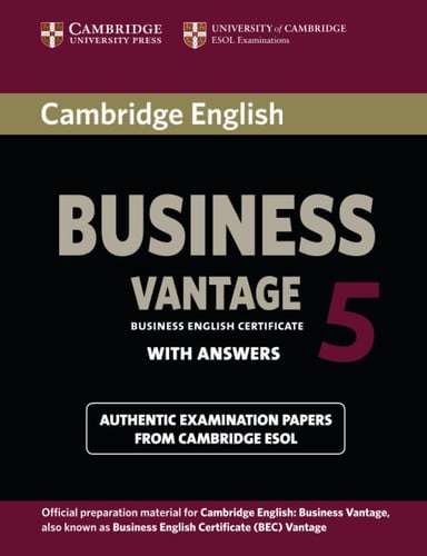 Cambridge English Business 5 Vantage Student's Book with Answers