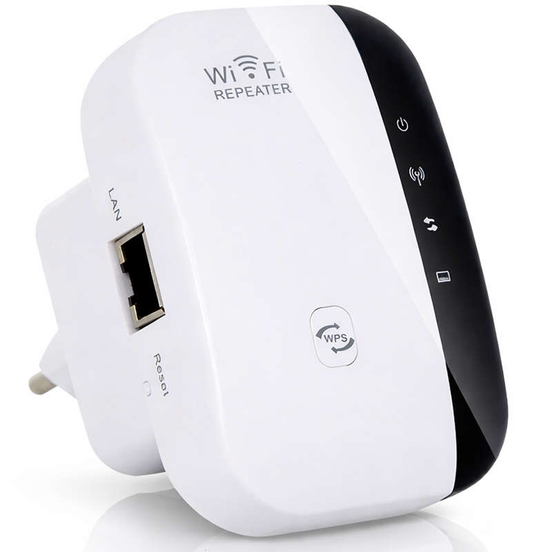 Wireless Wi-Fi Range Extender 2.4GHz 300Mbps Repeater with Ethernet Port EU Plug 802.11b/g/n Sign...